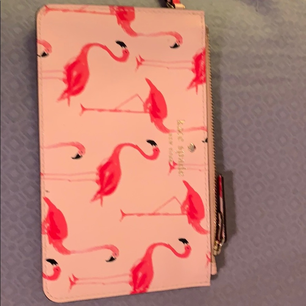 Kate spade flamingo wristlet